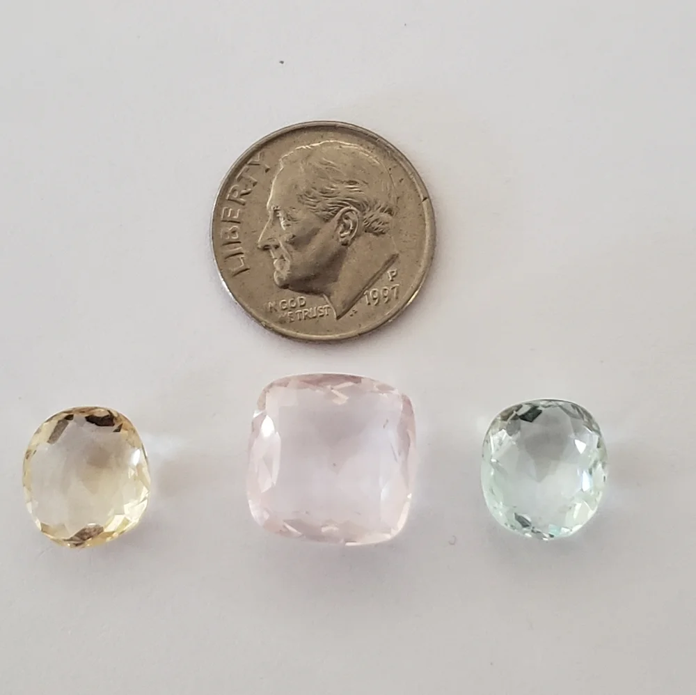 Beryl Gemstones, Trio, Loose, Brazilian - Picture 4 of 4